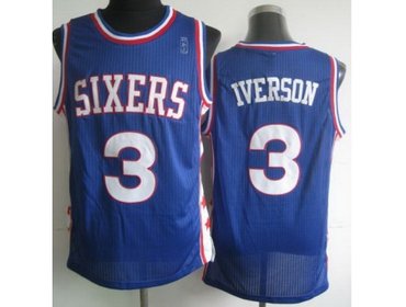 Philadelphia 76ers 3 Allen Iverson Blue Revolution 30 NBA Jerseys