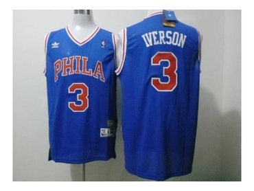 nba philadelphia 76ers #3 iverson blue