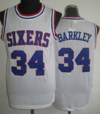 Philadelphia 76ers 34 Charles Barkley White Hardwood Classics Revolution 30 NBA Jerseys