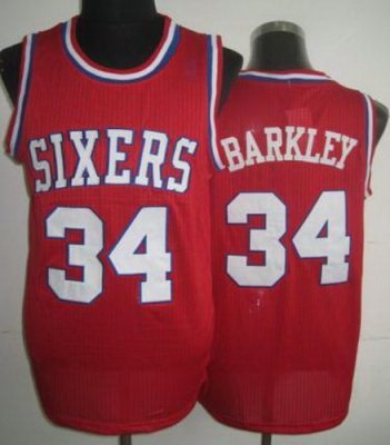 Philadelphia 76ers 34 Charles Barkley Red Hardwood Classics Revolution 30 NBA Jerseys