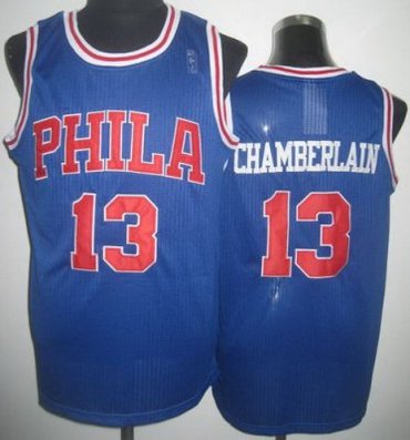 Philadelphia 76ers #13 Wilt Chamberlain Blue Throwback Revolution 30 NBA Basketball Jerseys