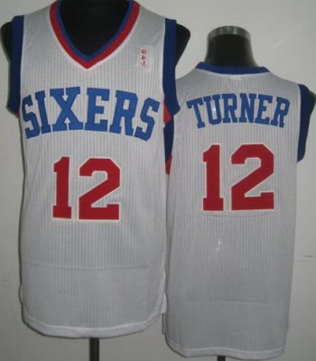 Philadelphia 76ers 12 Evan Turner White Revolution 30 NBA Jerseys