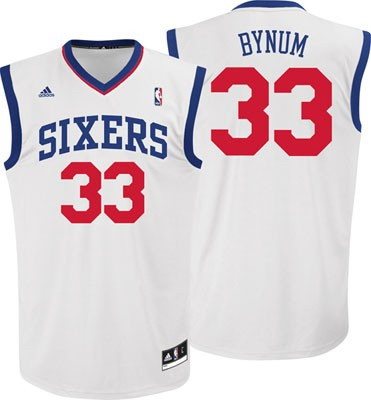 NBA Philadelphia 76ers #33 Andrew Bynum White Jersey