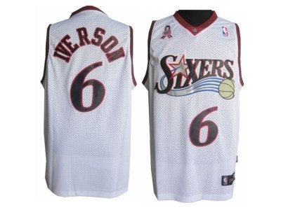 philadelphia 76ers #6 iverson white