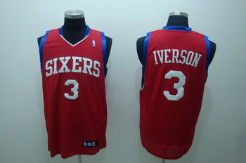 Philadelphia 76ers 3 Iverson Red Jerseys