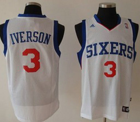 Philadelphia Sixers #3 IVERSON White Swingman Jersey