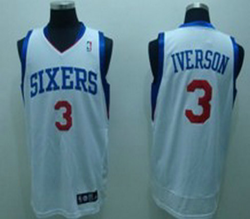 Philadelphia Sixers #3 IVERSON White Jersey