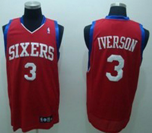 Philadelphia Sixers #3 IVERSON Red Jersey