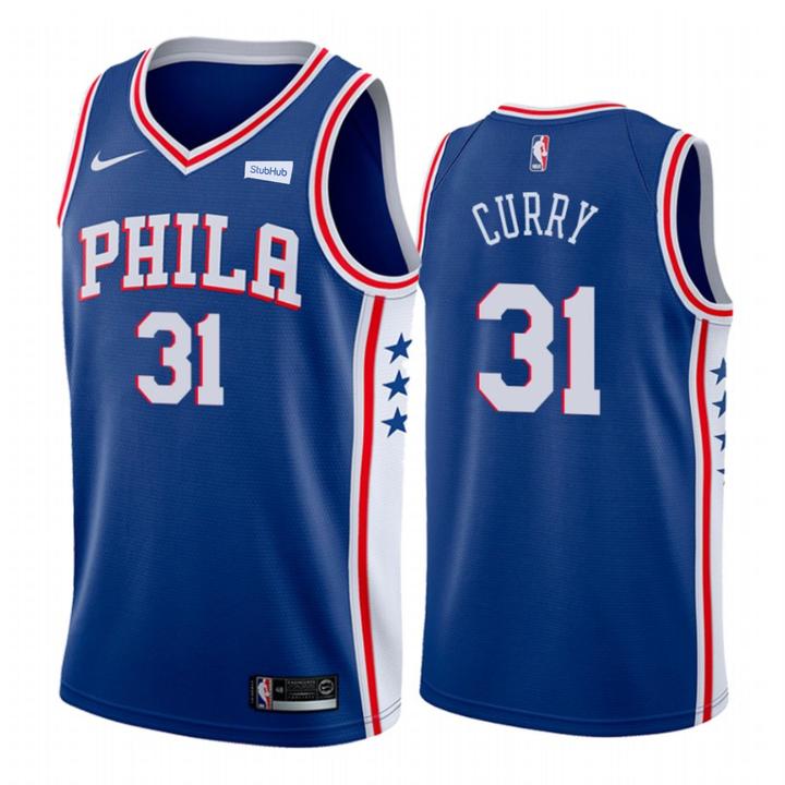 Nike 76ers #31 Seth Curry Blue NBA Swingman Icon Edition Jersey