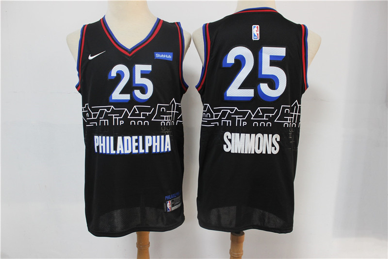 76ers 25 Ben Simmons Black 2020 21 City Edition Nike Swingman Jersey