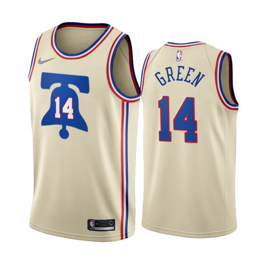 Philadelphia 76ers #14 Danny Green Cream NBA Swingman 2020-21 Earned Edition Jersey