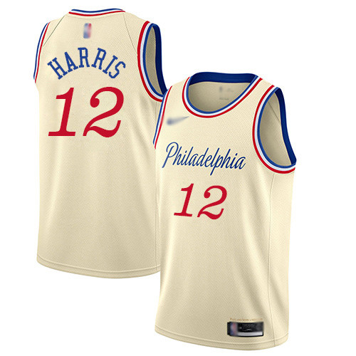 76ers #12 Tobias Harris Cream Basketball Swingman City Edition 2019 20 Jersey