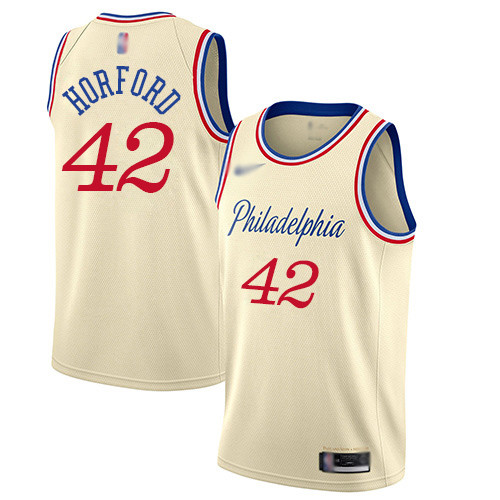 76ers #42 Al Horford Cream Basketball Swingman City Edition 2019 20 Jersey