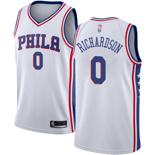 76ers #0 Josh Richardson White Basketball Swingman Association Edition Jersey