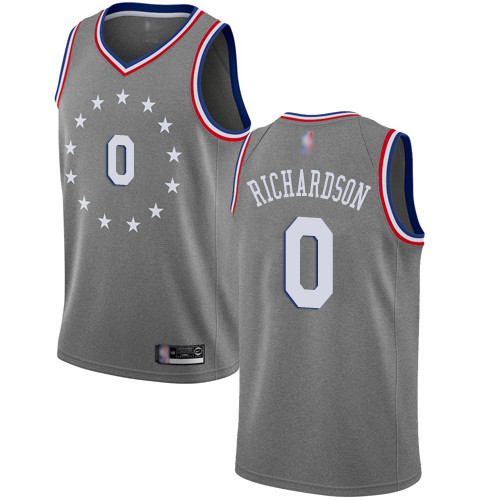 76ers #0 Josh Richardson Gray Basketball Swingman City Edition 2018 19 Jersey