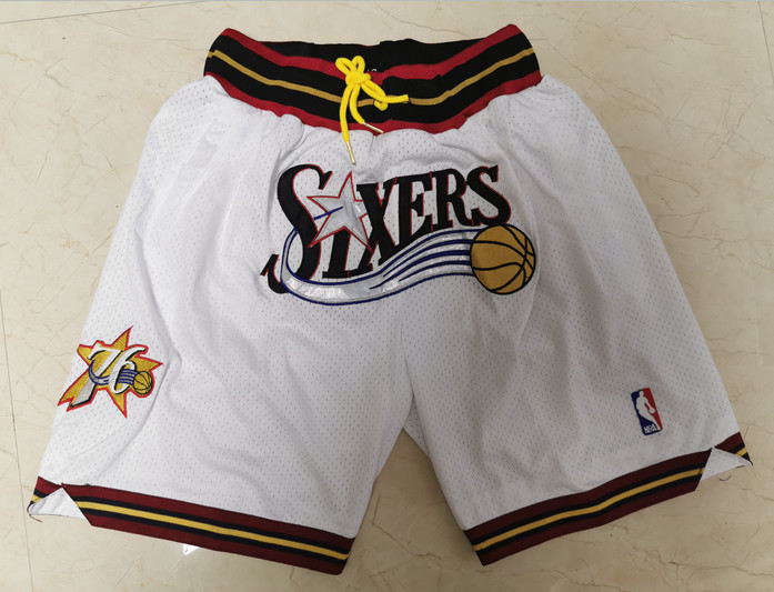 76ers White Just Don Throwback Mesh Shorts