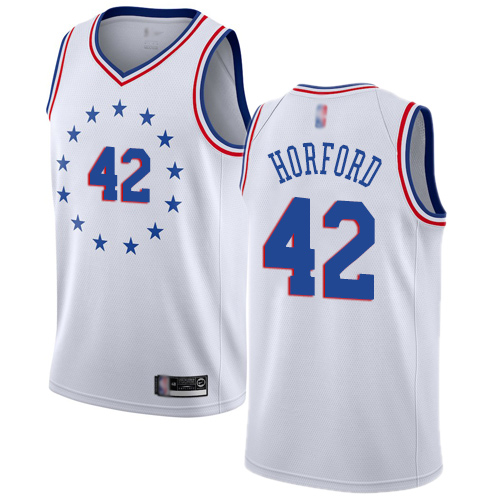 76ers #42 Al Horford White Basketball Swingman Earned Edition Jersey