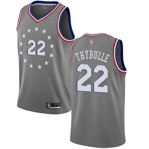 76ers #22 Mattise Thybulle Gray Basketball Swingman City Edition 2018 19 Jersey