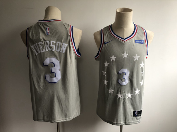 76ers 3 Allen Iverson Gray 2018-19 City Edition Nike Swingman Jersey