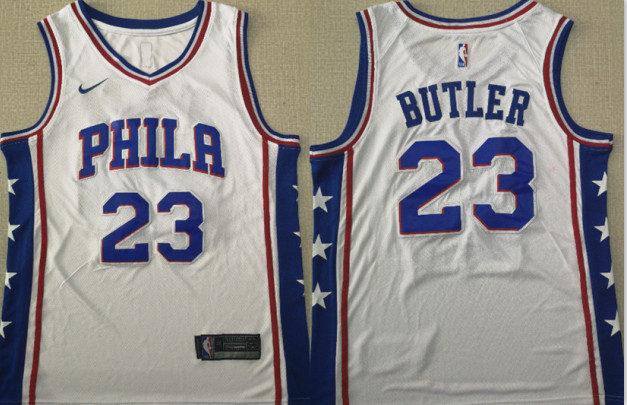 76ers 23 Jimmy Butler White Nike Swingman Jersey