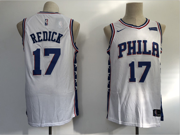 76ers 17 JJ Redick White Nike Swingman Jersey