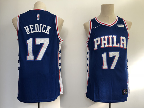 76ers 17 JJ Redick Blue Nike Swingman Jersey