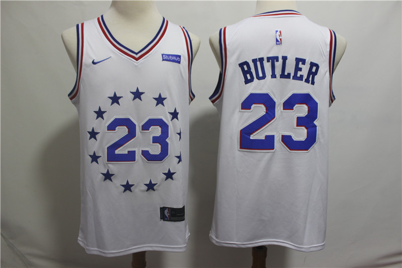 76ers 23 Jimmy Butler White 2018-19 Earned Edition Nike Swingman Jersey