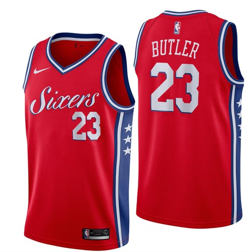 Nike 76ers 23 Jimmy Butler Red Nike Swingman Jersey