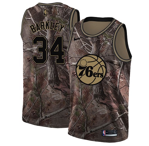 Nike 76ers #34 Charles Barkley Camo NBA Swingman Realtree Collection Jersey