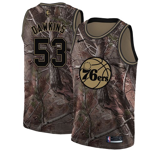 Nike 76ers #53 Darryl Dawkins Camo NBA Swingman Realtree Collection Jersey