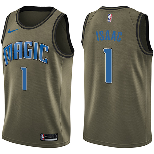 Nike Magic #1 Jonathan Isaac Green Salute to Service NBA Swingman Jersey Nike Magic #1 Jonathan Isaac Green Salute to Service NBA Swingman Jersey