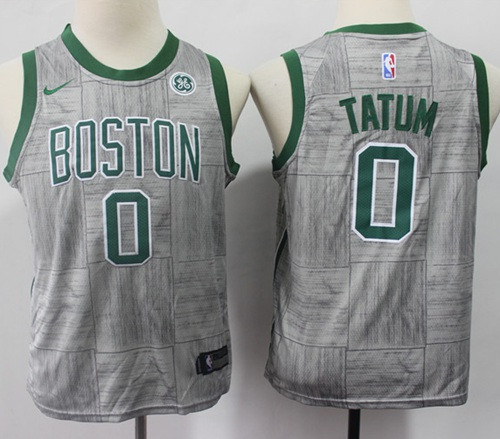 Nike Celtics #0 Jayson Tatum Gray Youth NBA Swingman City Edition Jersey Nike Celtics #0 Jayson Tatum Gray Youth NBA Swingman City Edition Jersey