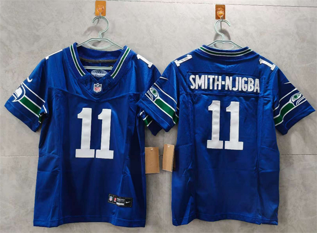 Youth Seattle Seahawks #11 Jaxon Smith-Njigba Royal 2024 F.U.S.E Throwback Vapor Limited Stitched Football Jersey Youth Seattle Seahawks #11 Jaxon Smith-Njigba Royal 2024 F.U.S.E Throwback Vapor Limited Stitched Football Jersey