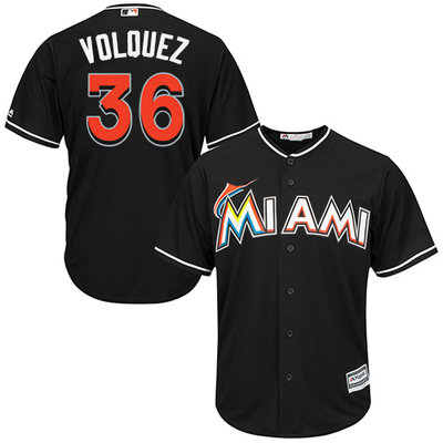 Marlins #36 Edinson Volquez Black Cool Base Stitched Youth MLB Jersey Marlins #36 Edinson Volquez Black Cool Base Stitched Youth MLB Jersey