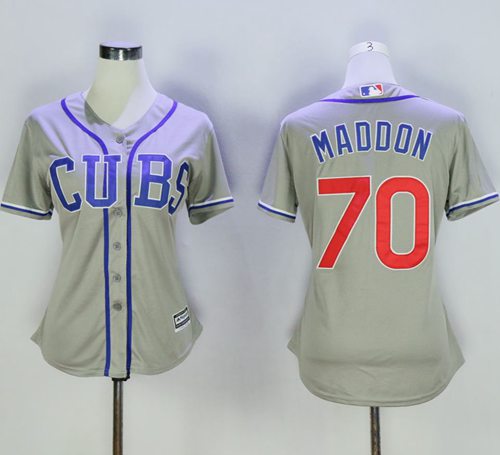 Cubs #70 Joe Maddon Grey Women's Alternate Road Stitched MLB Jersey Cubs #70 Joe Maddon Grey Women's Alternate Road Stitched MLB Jersey