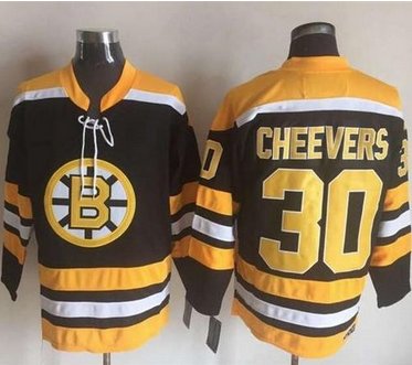 Bruins #30 Gerry Cheevers BlackYellow CCM Throwback New Stitched NHL Jersey Bruins #30 Gerry Cheevers BlackYellow CCM Throwback New Stitched NHL Jersey