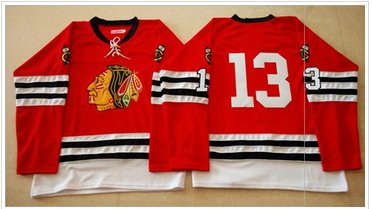 Mitchell And Ness 1960-61 Chicago Blackhawks #13 Daniel Carcillo Red Stitched NHL Jersey
