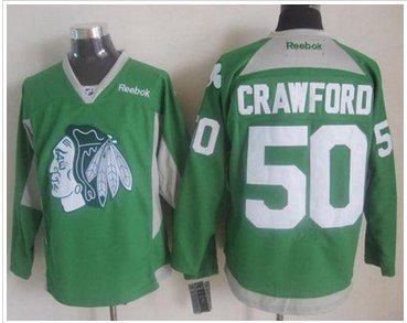 Chicago Blackhawks #50 Corey Crawford Green Practice Stitched NHL Jersey Chicago Blackhawks #50 Corey Crawford Green Practice Stitched NHL Jersey