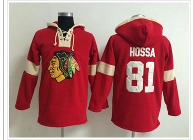 Chicago Blackhawks #81 Marian Hossa Red Pullover NHL Hoodie