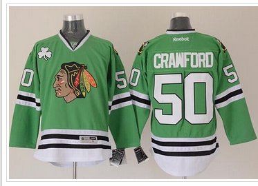 Chicago Blackhawks #50 Corey Crawford Green Stitched NHL Jersey