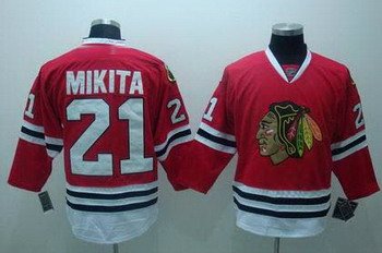 Chicago Blackhawks 21 Stan Mikita Red Jerseys