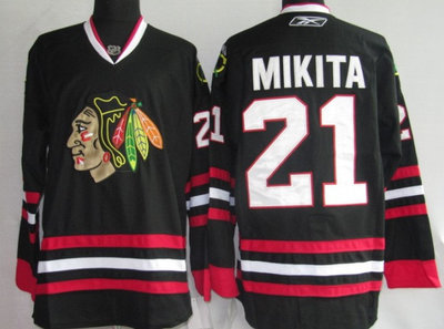 Chicago Blackhawks 21# Mikita black Chicago Blackhawks 21# Mikita black