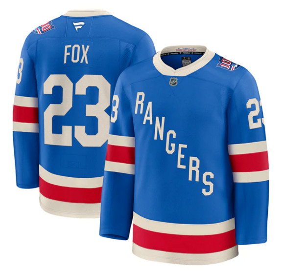 Men's New York Rangers Active Player Custom Blue Centennial Stitched Hockey Jersey