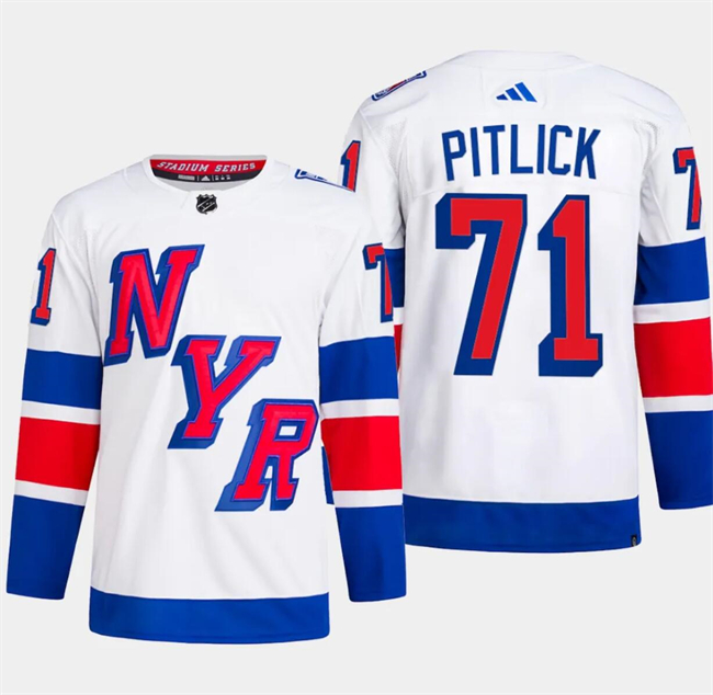 Men's New York Rangers #71 Tyler Pitlick White 2024 Stadium Series Stitched Jersey Men's New York Rangers #71 Tyler Pitlick White 2024 Stadium Series Stitched Jersey