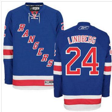 New York Rangers #24 Oscar Lindberg Blue Stitched NHL Jersey New York Rangers #24 Oscar Lindberg Blue Stitched NHL Jersey