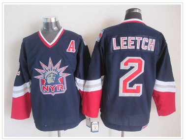 New York Rangers #2 LEETCH Messier Dark Blue S titched NHL Jersey