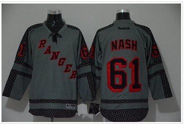 New York Rangers #61 Rick Nash Charcoal Cross Check Fashion Stitched NHL Jersey