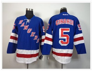 New York Rangers #5 Daniel Girardi Blue Home NHL Jersey