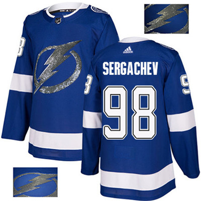 Adidas Lightning #98 Mikhail Sergachev Blue Home Authentic Fashion Gold Stitched NHL Jersey Adidas Lightning #98 Mikhail Sergachev Blue Home Authentic Fashion Gold Stitched NHL Jersey