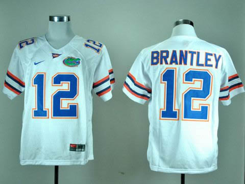 NEW Florida Gators John Brantley 12 White College Football Jerseys